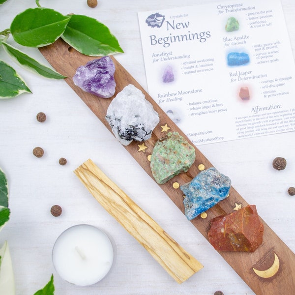 New Beginnings raw crystal set, consciously sourced | rough stones, new job, college student, new home, divorce, fresh start, new adventure