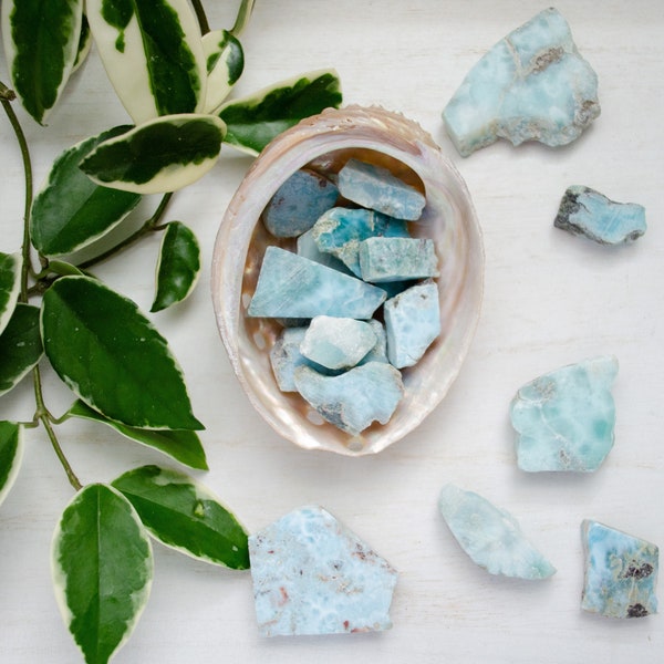 semi-polished larimar slab, consciously sourced | genuine larimar from Dominican Republic, Atlantis stone, dolphin stone, Stefilia’s stone