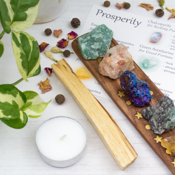 Crystal Kit to Attract Wealth, Prosperity & Abundance, Money Manifestation Intention Stones, Attraction, Success, Favor, Fortune, Increase