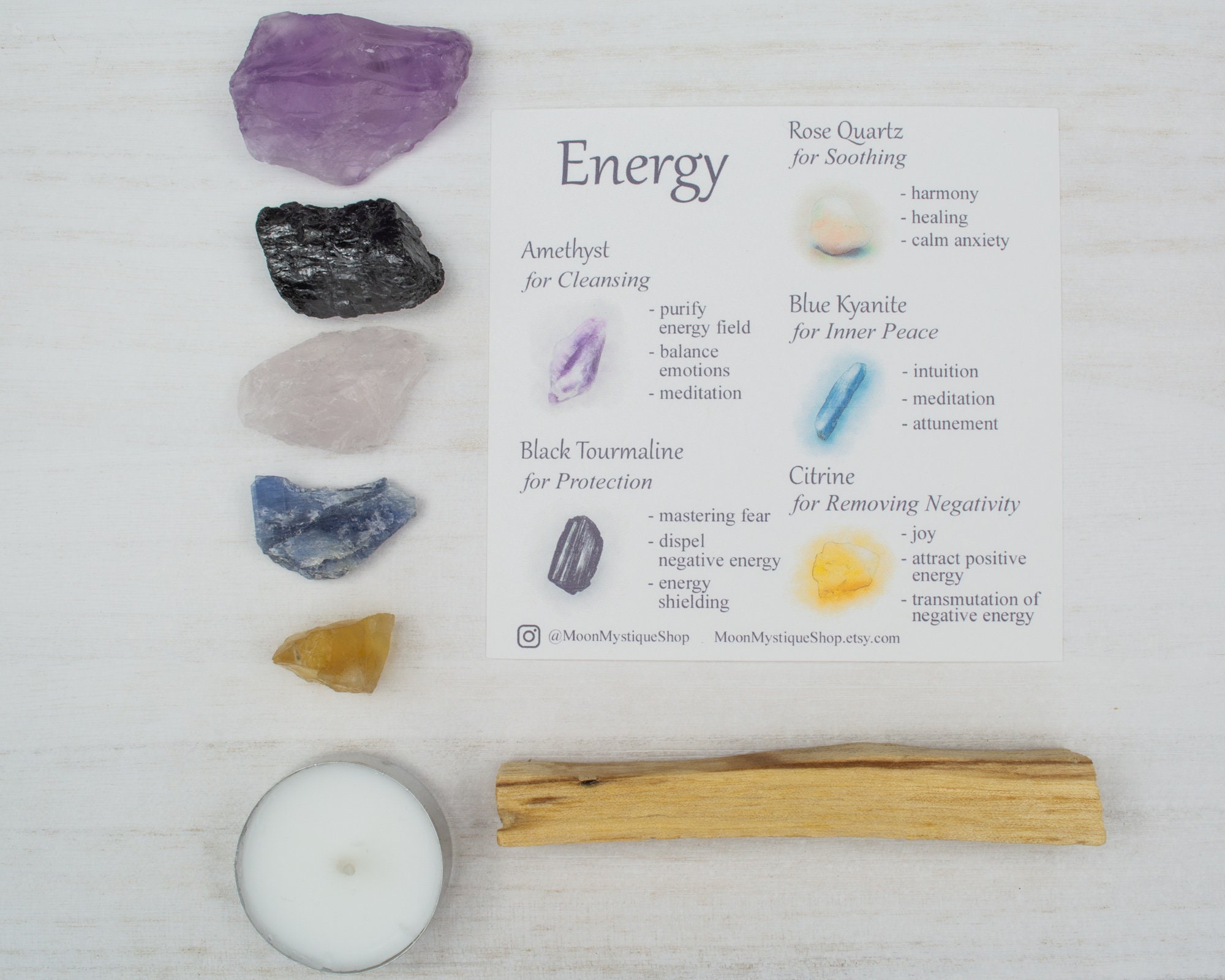 Positive Energy Crystal Set Rough Stones Healing Crystals Etsy UK