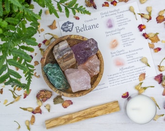 Beltane Celebration Crystal Kit, consciously sourced | Mayday, Ostara, Easter, Spring Equinox | Healing Stones for New Beginnings