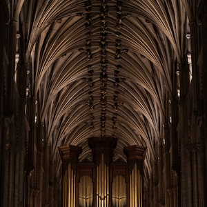 Fotografia di architettura organicamente modificata, foto d&#39;arte, soffitto della chiesa della cattedrale, progettazione architettonica, Wall Art, Arredamento per la casa