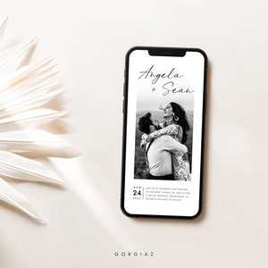 Electronic Wedding Invitation Templates, Modern Minimalist Electronic Wedding Invitation, Photo Digital Wedding Invitation Templates | LEVI