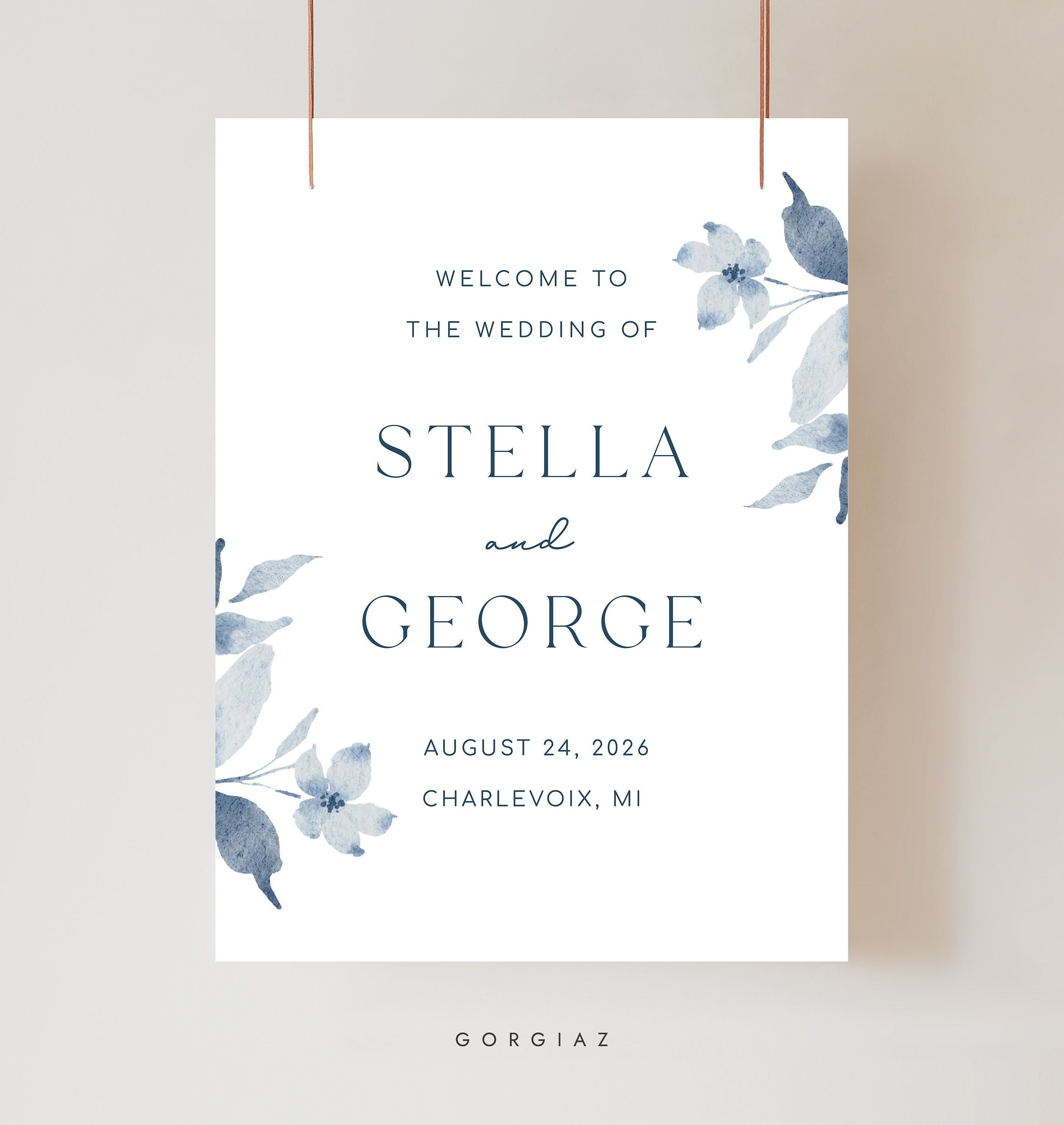 Wedding Welcome Sign Templates Dusty Blue Wedding Welcome Sign