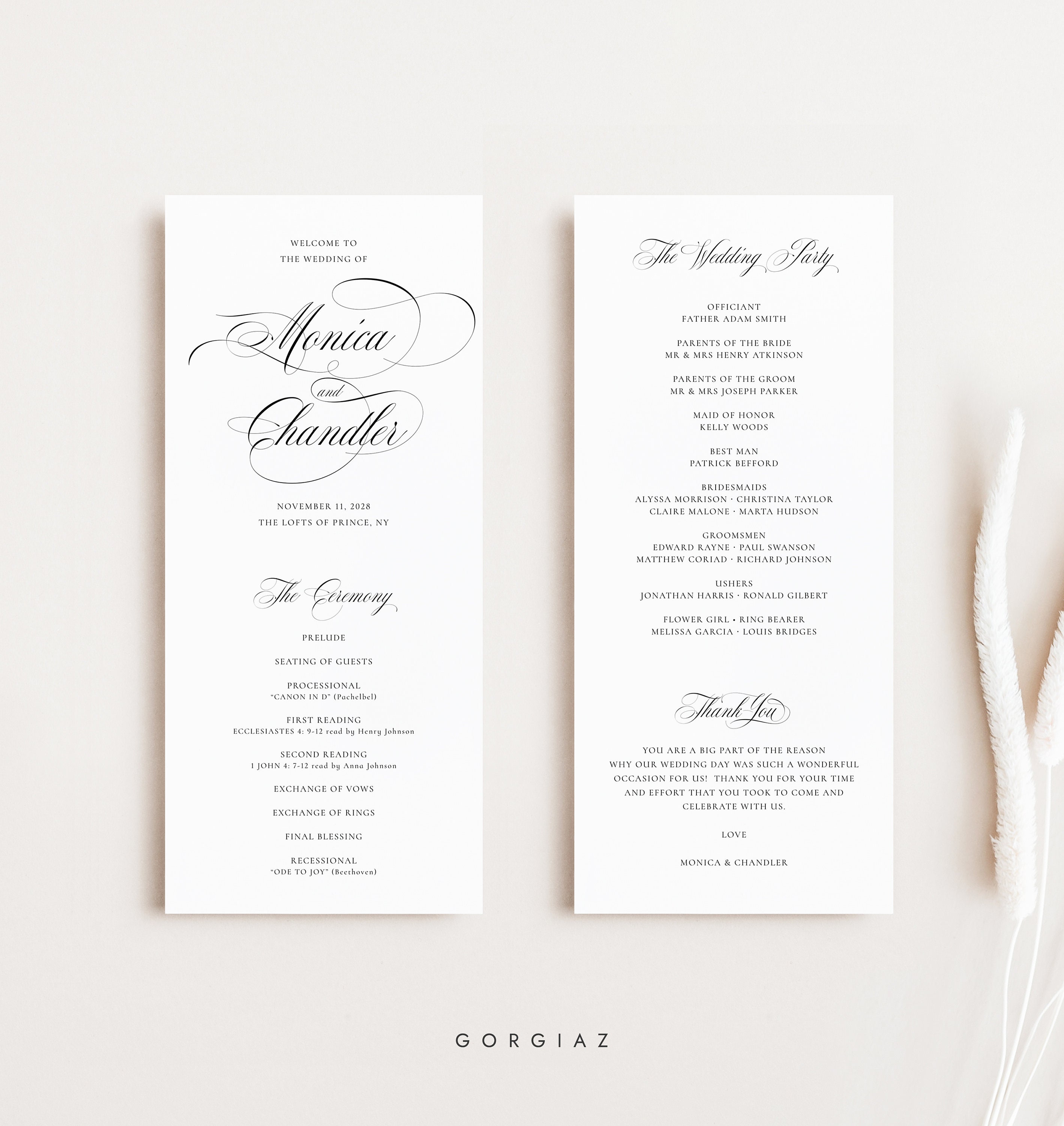 Classic Wedding Program Templates - Il Fullxfull.4641574897 1u98 