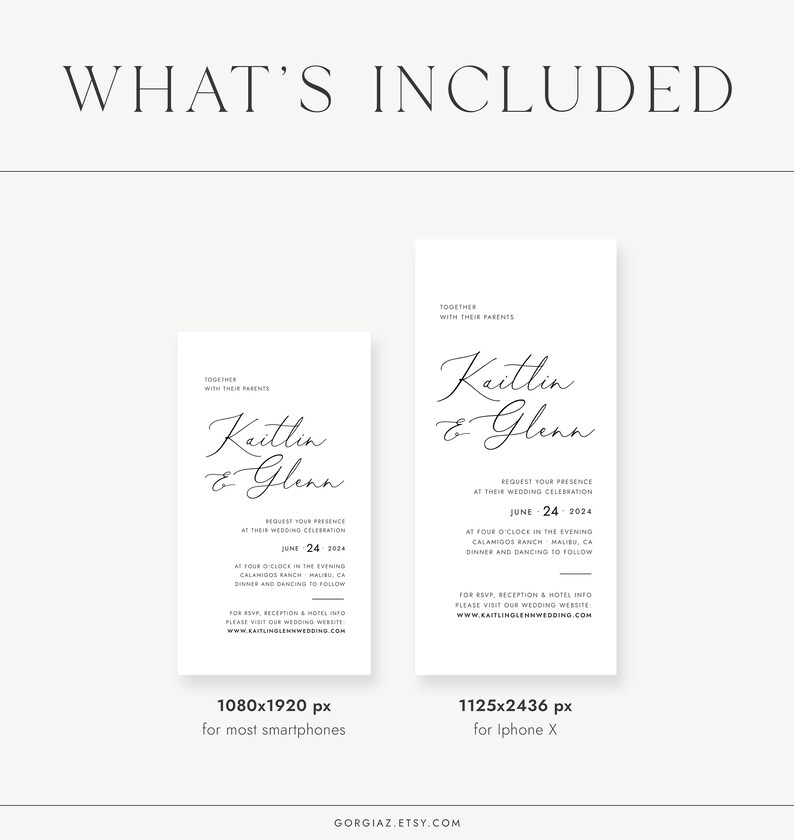 Electronic Wedding Invitation Template Simple & Elegant Etsy