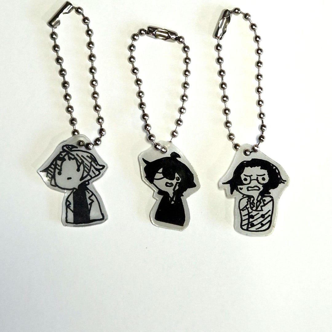 Osamu Dazai, Ango Sakaguchi and Sakunosuke Oda Small Funny Keychains