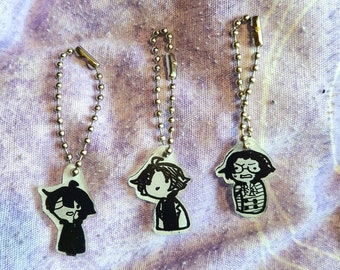 Osamu Dazai, Ango Sakaguchi and Sakunosuke Oda small funny keychains friendship keychains keyrings bsd Bungo stray dogs cheap bsd keychains