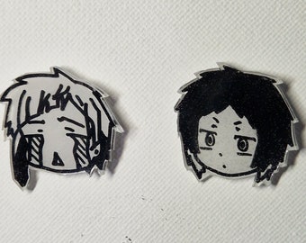 Bungo stray dogs bsd matching pin set, Atsushi and Akutagawa