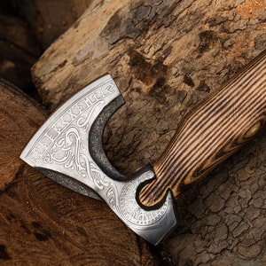 Anniversary Gift for HimViking Axe Carving Axe Hatchet With Leather Sheath Father&#39;s Day Gift For Him Nordic Axe Christmas Gift For Him