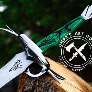 Viking Sword for Him The Heron Marked Blade Great Sword handmade fantasy sword with a scabbard, a unique wedding anniversary or groomsmen gift for men