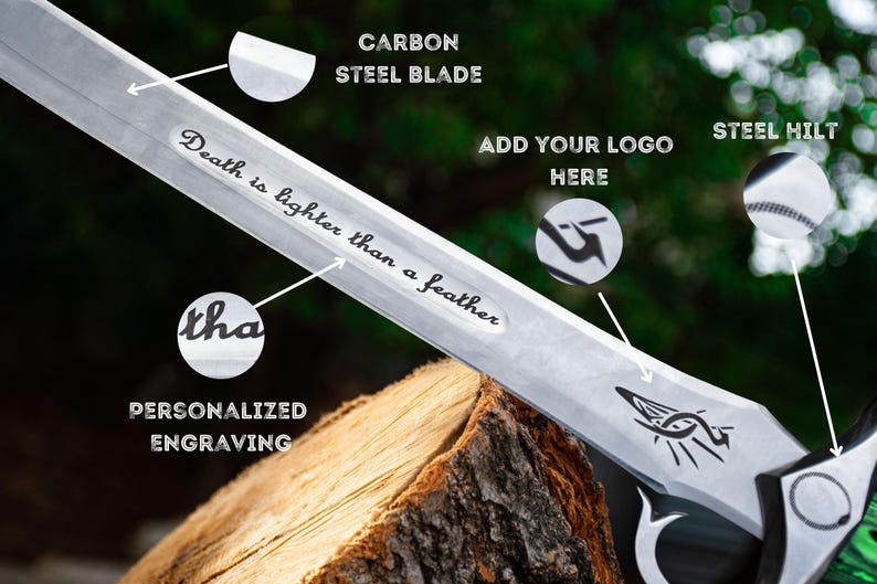 Engraved Viking Sword for Boyfriend, Handmade Master Sword Longsword, Unique Wedding Anniversary or Christmas Gift Idea