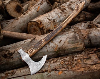 Personalized Viking Axe, Hand forged Bearded Axe Gift for Dad, Cosplay Axe, Berserker Axe, Prop, Replica Christmas Gift for husband