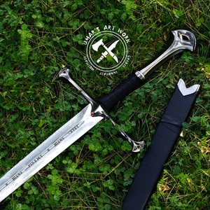 ANDURIL Sword of Strider, Custom Engraved Sword, LOTR Sword, Lord of the Rings King Aragorn Ranger Sword, Strider Knife, Lotr Gifts for Men image 1