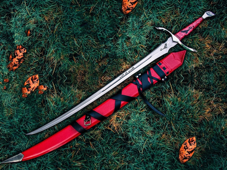 Heron Marked Blade Great Sword Handmade Viking sword with sword scabbard, perfect as a unique wedding anniversary gift for husband or a special groomsmen gift for him