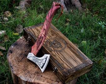 Personalized Handmade Viking Bearded Axe – Hand-Forged Larp Axe Decorative Hatchet – Best Man Gift, Birthday Gift for Him