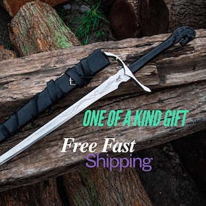 Viking Sword Fantasy Sword Christmas Gift for Boyfriend Cosplay Sword Handmade Carbon Steel Sword