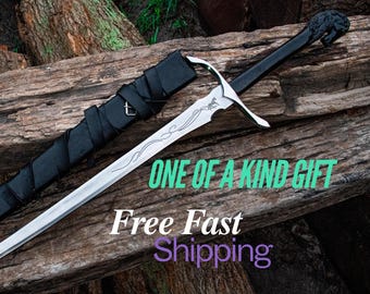 Medieval Handmade Fantasy Sword, Custom Made Replica Sword In Damascus Steel, Decorative Unique Sword For Wall Hanging Nordic Art