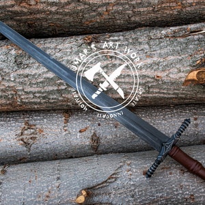 Handcrafted Viking sword for cosplay Engraved medieval sword for home decor personalized fantasy sword gift for him Christmas gift and unique birthday gift for boyfriend.