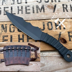 Handmade Forged Kunai Throwing Knife Set: Carbon Steel, Leather Sheath