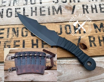 Camping Knife Handmade Kunai Forged knife Hunting knife Gift for men Katana Christmas Gift for husband Gift ideas Forged Sword