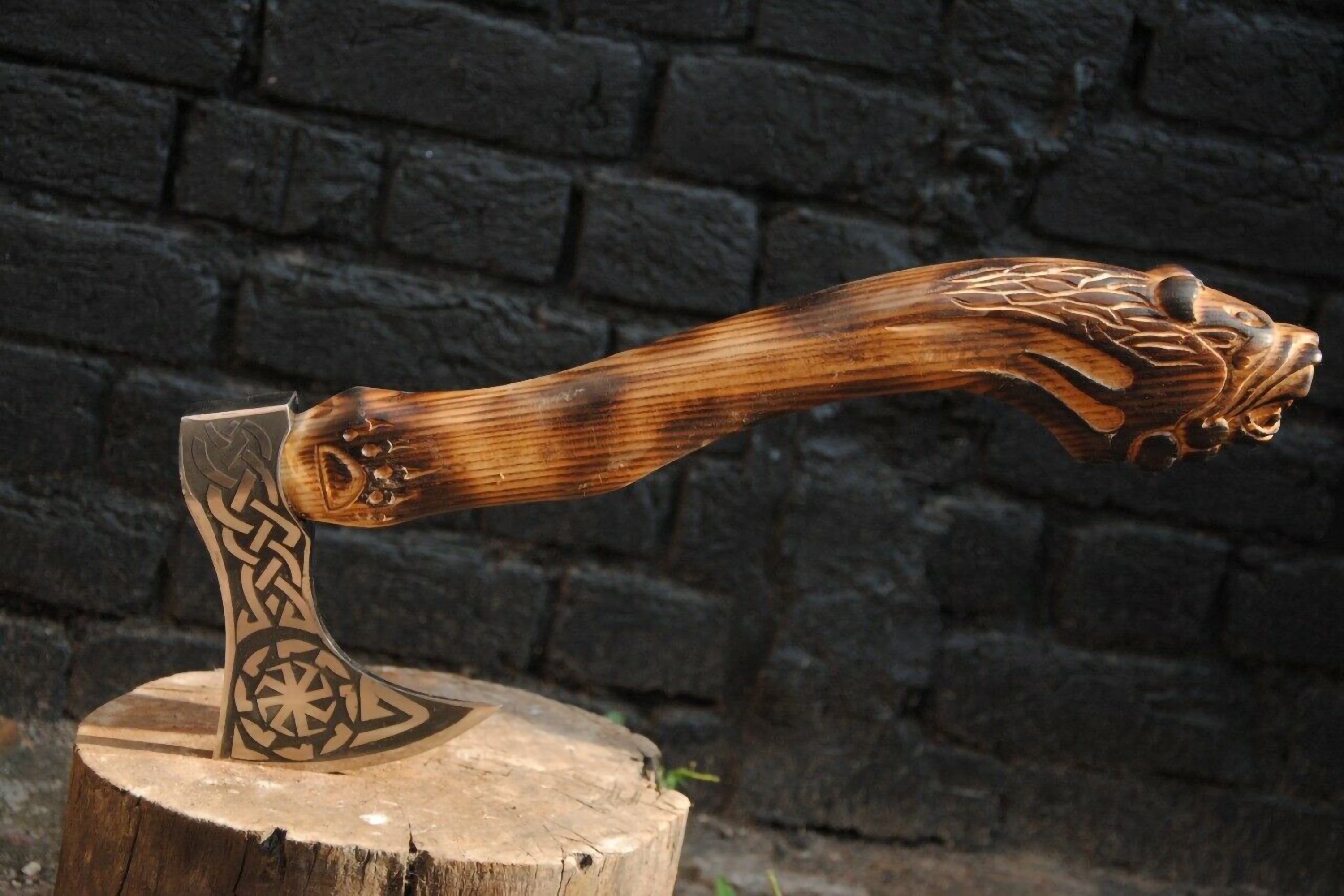 Hand carved on sale axe handle