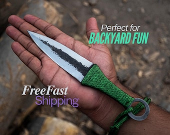 Hand Forged Throwing Knife Camping Tools Hunting Tool Forged Kunai Throwing Tools Handmade Tools, Sharp Knife for Camping, Boot Knife