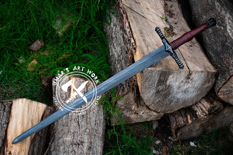 Handcrafted Viking sword for cosplay Engraved medieval sword for home decor personalized fantasy sword gift for him Christmas gift and unique birthday gift for boyfriend.