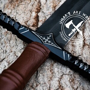 Custom Viking cosplay sword with engraved blade, perfect for medieval decor, fantasy sword collection, and personalized gifts for him or boyfriend