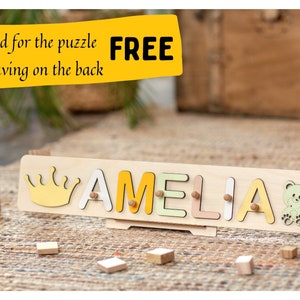 Wooden Name Puzzle, Puzzle name, Wooden Toys, Puzzle with Pegs, Custom Toddler Toys, Montessori Toys, Name Puzzle, Personalized Gift