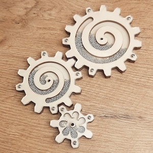 Busy board parts wooden gears with sand Busy board elements Busy board details busy board zubehör