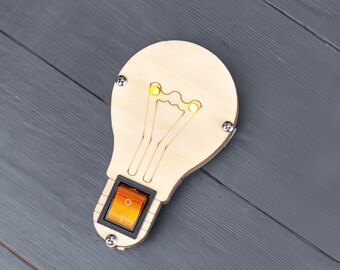 Light Bulb Switch Busy Board Element, Montessori Sensory Board Part, Busy Board Parts, Fine Motor Toy, Activity Board Zubehör