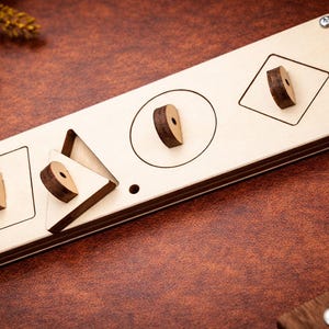 DIY Busy Board Parts – Montessori Activity Board Components – Wooden Sensory Toy Gift for Baby and Toddler Wooden Shapes puzzle