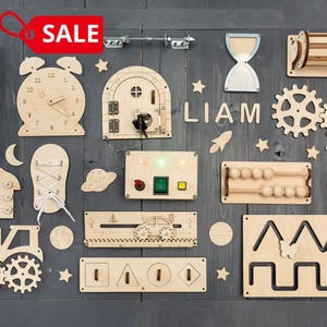 Pièces de planche occupées pour le bricolage - Accessoires de planche d'activités en bois et composants de planche sensorielle Montessori