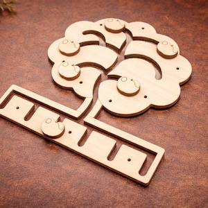 DIY Busy Board Parts – Montessori Activity Board Components – Wooden Sensory Toy Gift for Baby and Toddler Maze "Tree"
