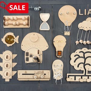 Pièces détachées pour le bricolage - Accessoires Montessori en bois pour tableau sensoriel - Cadeau parfait pour un bébé ou un tout-petit