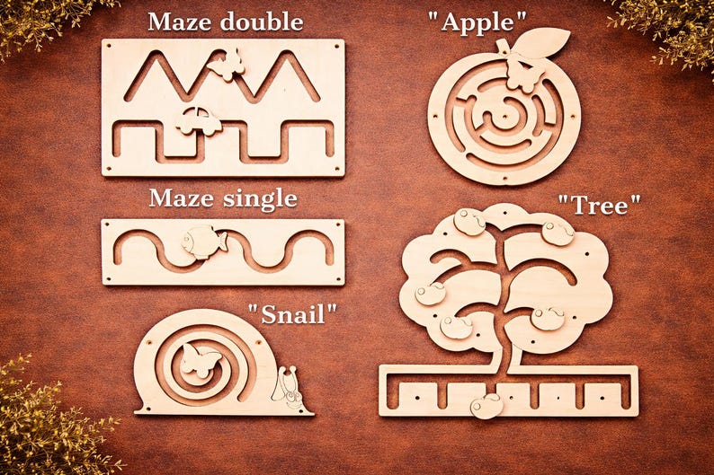 DIY Busy Board Parts – Montessori Activity Board Components – Wooden Sensory Toy Gift for Baby and Toddler image 6