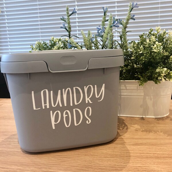 Grey Kitchen Storage Caddy, food waste bin, compost, Kitchen Products Container, Personalised Stackable Eco Caddy