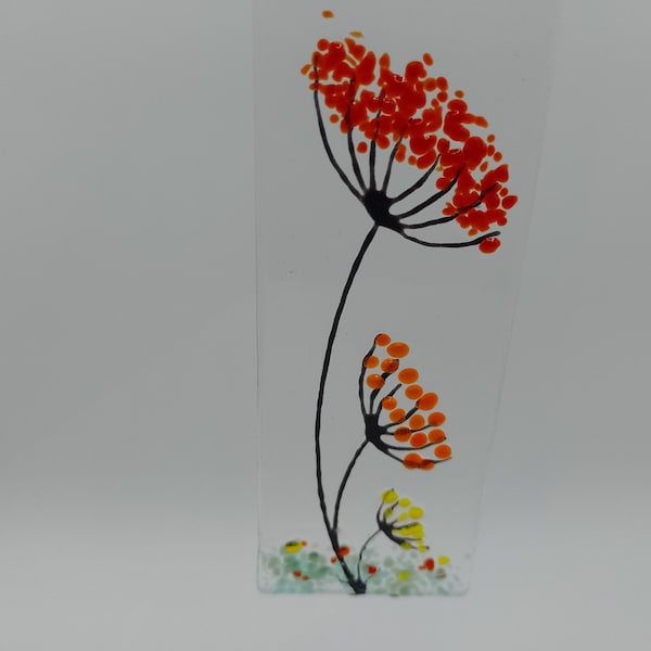 Fused glass art, Fused glass flowers, Fused glass Suncatcher, Handmade fused glass, Wildflower glass, Glass handmade Suncatcher, Glass art