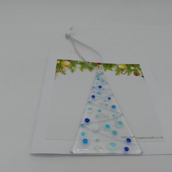Fused glass art, Fused glass Christmas, Fused glass card, Fused Glass Christmas Decoration,  Fused glass handmade card, Glass Christmas Card