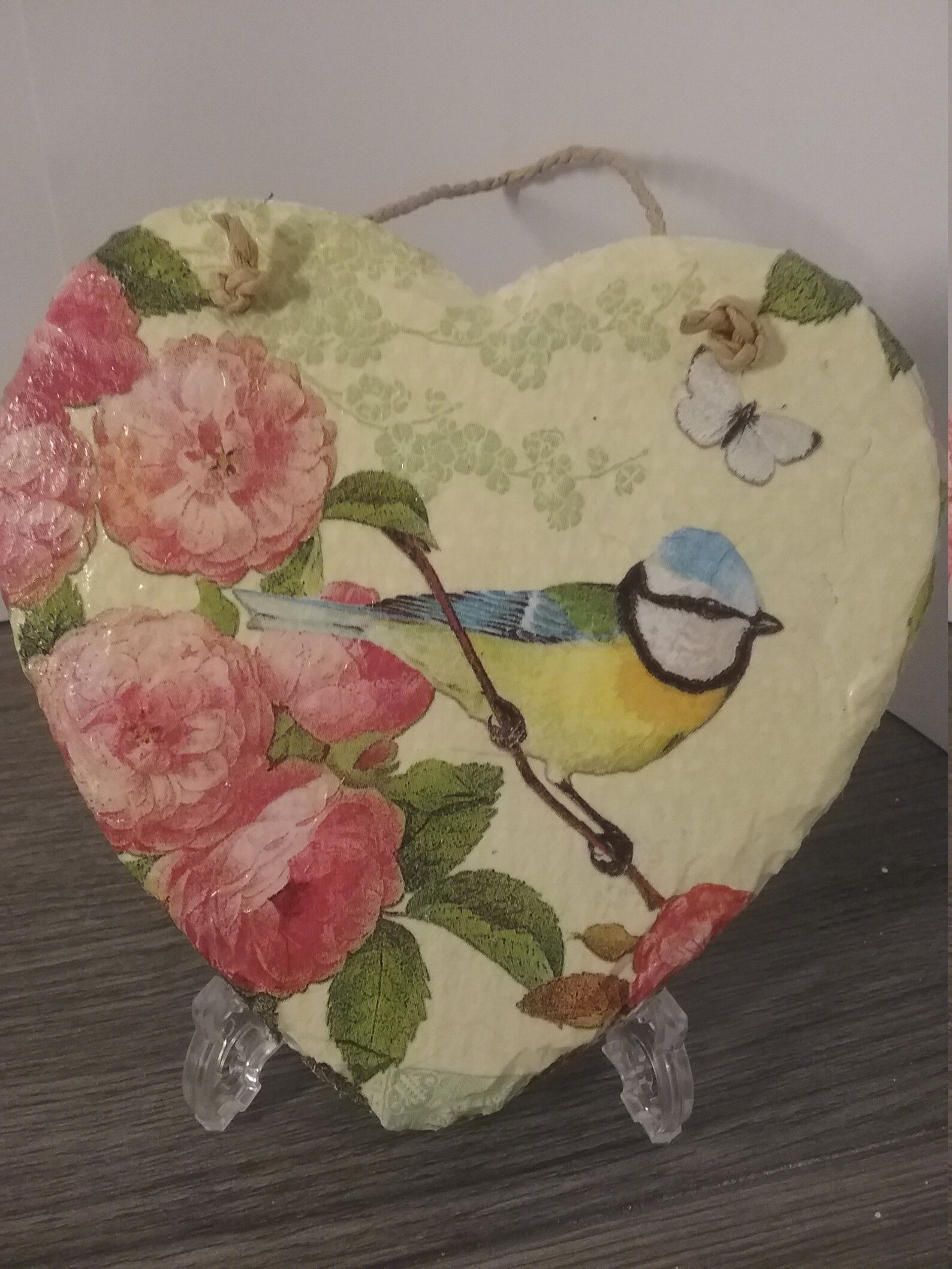 Decoupage slate heart Decoupage slate Handmade decoupage Etsy