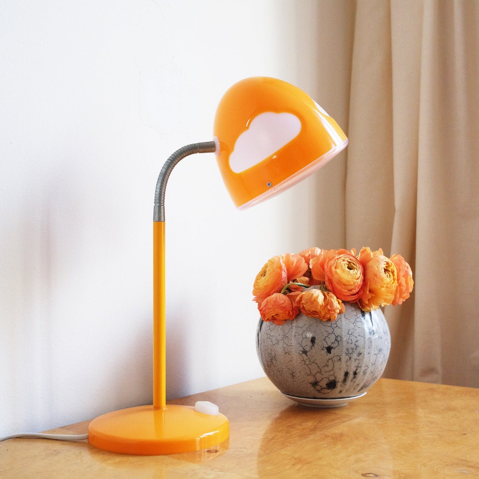 Famous Vintage Tall Ikea Cloud Night Lamp Orange Etsy