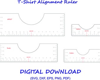T-Shirt Alignment Ruler Bundle, T-Shirt Alignment Tool SVG, Crew Neck, T-Shirt Ruler SVG Bundle, T-Shirt Ruler adult Kids, Cricut & Silloute