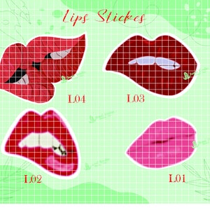 Lips Stickers, Valentine, Lovers, Kiss, Red Lips, American Lips, Kiss, Sexy Red Lips, Waterproof Stickers, Licking Lips, Pritable Stickers
