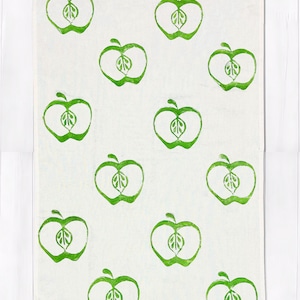 Green Apple Pattern Flour Sack Cotton Kitchen Tea Towel