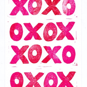 Impression bloc XOXO (5 x 7 pouces) avec enveloppe