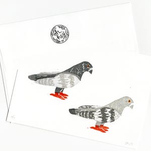 Pigeon Block Print (5&quot;x7&quot;) with Envelope