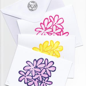 Cartão com estampa de bloco de flores "Miosótis" (10 x 15 cm) com envelope (conjunto de 3)