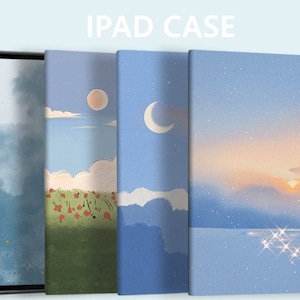 Vintage beautiful scenery iPad 2021 case with pencil holder for ipad 10.2"/10.5"/11in/12.9,iPad Air,iPad mini5,iPad Pro2021,iPad 2020