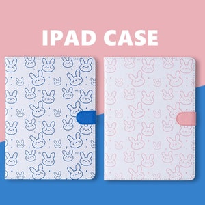 Mignon motif de lapin rose iPad 2021 avec porte-crayon pour iPad9.7 « / 10.2 « / 10.5 " / 11in, iPad Air4, étui iPad mini6 / 5, iPad Pro2021, iPad 2020